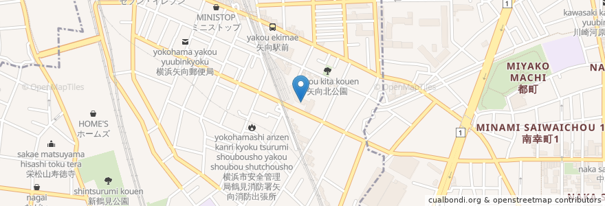 Mapa de ubicacion de 横浜市矢向地域ケアプラザ en 日本, 神奈川縣, 横滨市, 鶴見区.