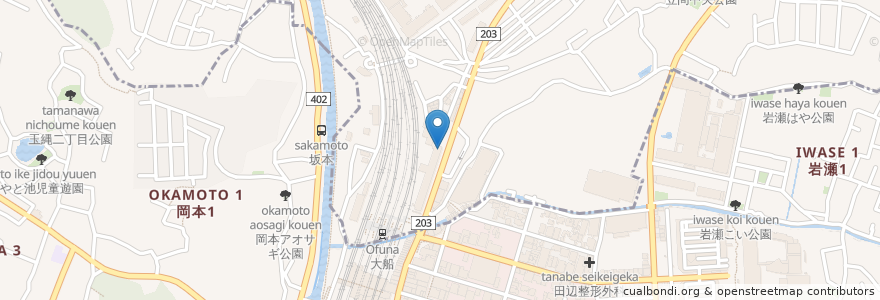 Mapa de ubicacion de 横浜市笠間地域ケアプラザ en 日本, 神奈川県, 鎌倉市.