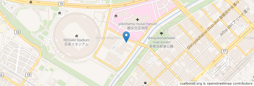 Mapa de ubicacion de 横浜市総合リハビリテーションセンター補装具製作施設 en 日本, 神奈川縣, 横滨市, 港北区.