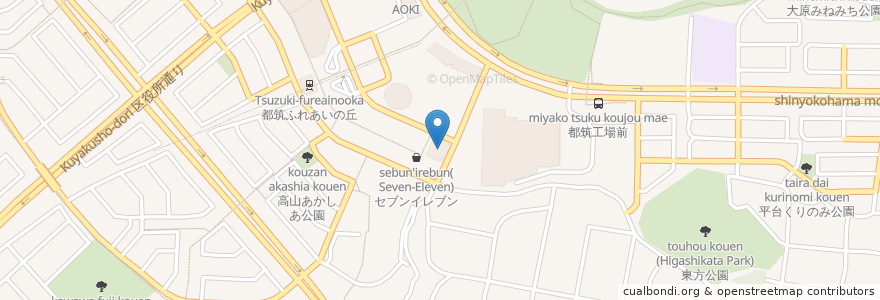 Mapa de ubicacion de 横浜市葛ケ谷地域ケアプラザ en 일본, 가나가와현, 요코하마시, 都筑区.