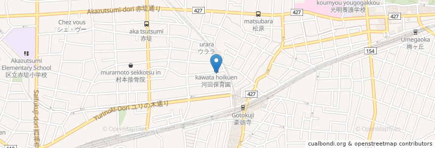 Mapa de ubicacion de 母子生活支援施設かわだ(ＫＡＷＡＤＡ) en 日本, 東京都, 世田谷区.