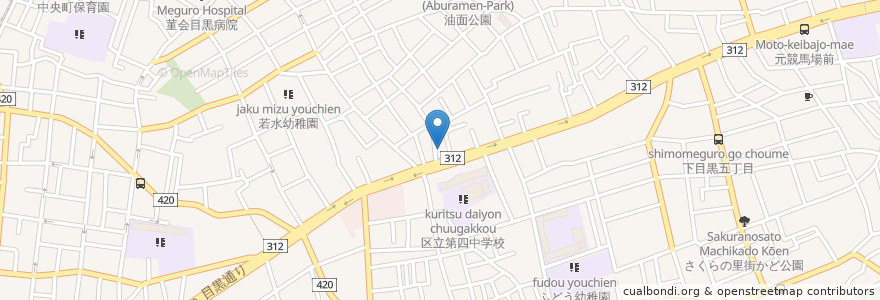 Mapa de ubicacion de 民間有料老人ホームマミーズホーム en 일본, 도쿄도, 目黒区.