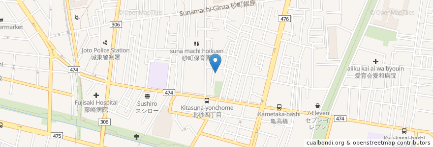 Mapa de ubicacion de 江東区城東老人福祉センター en Japão, Tóquio, 江東区.