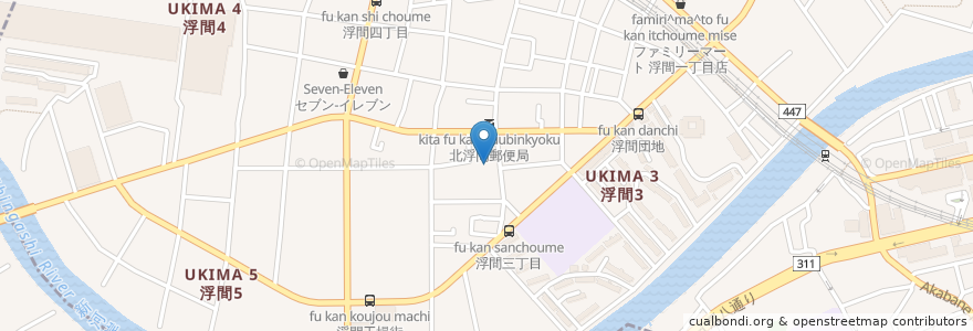 Mapa de ubicacion de 浮間さくら荘 en Japonya, 東京都, 北区.