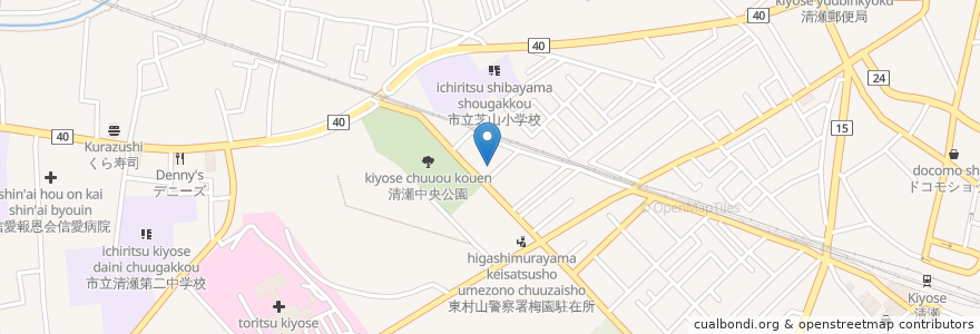 Mapa de ubicacion de 清瀬作業所 en Япония, Токио, Киёсе.