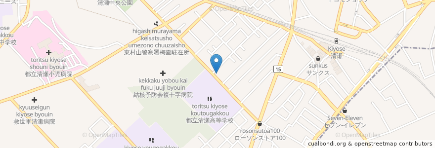 Mapa de ubicacion de 清瀬市立松山地域市民センター en Japão, Tóquio, 清瀬市.