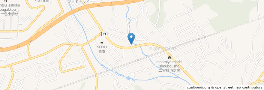 Mapa de ubicacion de 湘南二宮在宅介護支援センター「さくら」 en 日本, 神奈川県, 中郡, 二宮町.