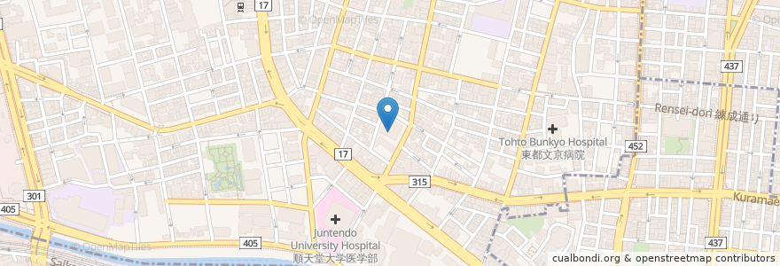 Mapa de ubicacion de 湯島寿会館 en 日本, 東京都, 文京区.