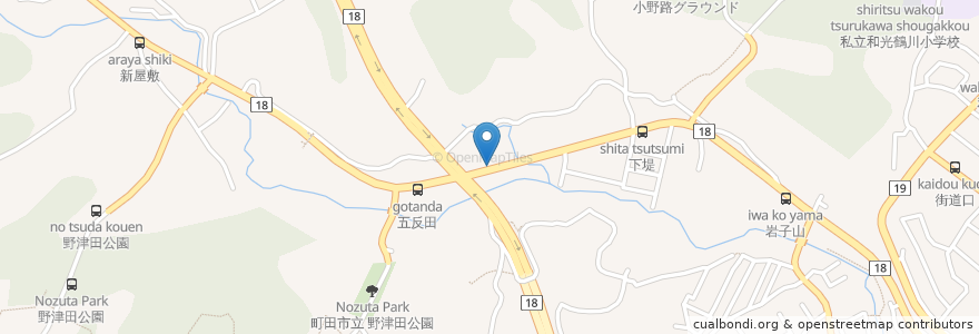 Mapa de ubicacion de 湯舟共働学舎 en ژاپن, 東京都, 町田市.