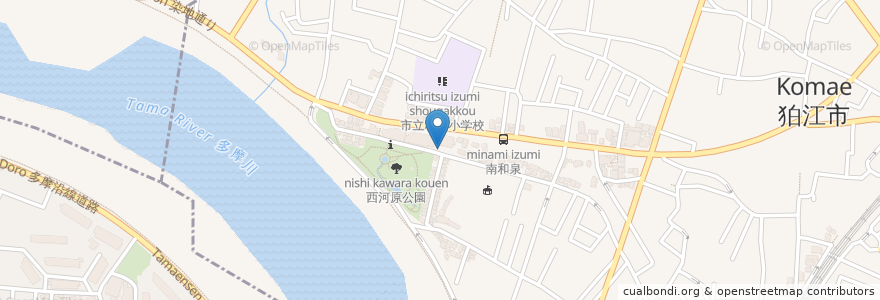 Mapa de ubicacion de 狛江市老人福祉センター en اليابان, 東京都, 狛江市.
