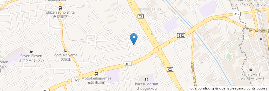 Mapa de ubicacion de 田道老人いこいの家 en 日本, 東京都, 目黒区.