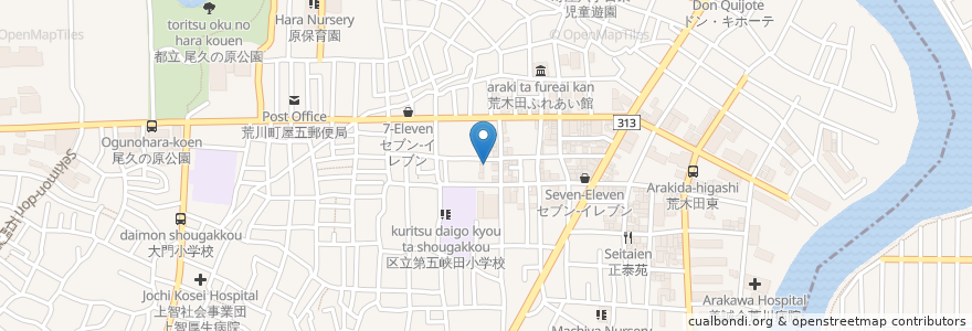Mapa de ubicacion de 町屋三丁目ひろば館 en Japan, 東京都, 足立区.