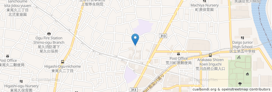 Mapa de ubicacion de 町屋二丁目ひろば館 en 일본, 도쿄도.