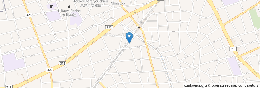 Mapa de ubicacion de 目黒区中根在宅介護支援センター en Japan, Tokio, 目黒区.