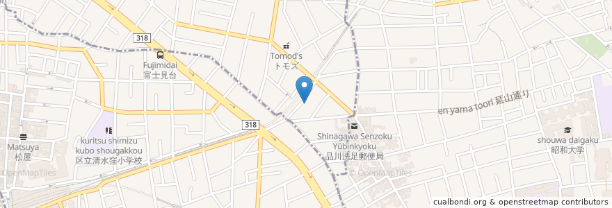 Mapa de ubicacion de 目黒区洗足在宅介護支援センター en Japonya, 東京都.