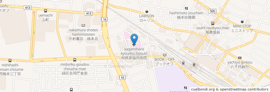 Mapa de ubicacion de 相模原協同病院在宅介護支援センター en Япония, Канагава, Сагамихара, Мидори.