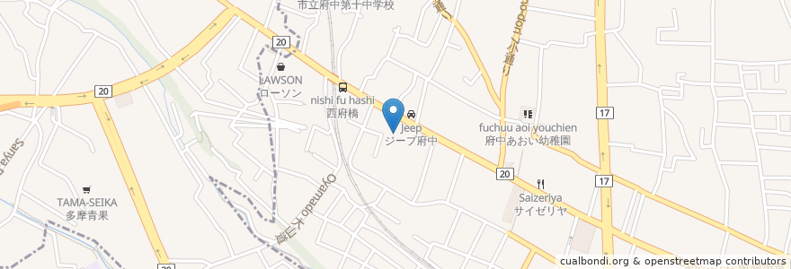 Mapa de ubicacion de 社会福祉法人　府中西和会　特別養護老人ホーム鳳仙寮 en Japan, Tokyo, Kunitachi.