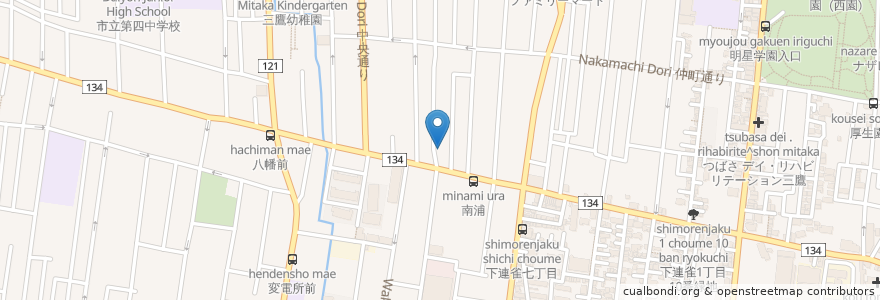 Mapa de ubicacion de 社会福祉法人三鷹ひまわり第一共同作業所 en Japão, Tóquio, 三鷹市.