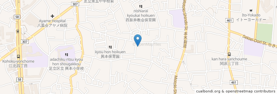 Mapa de ubicacion de 社会福祉法人友興会　特別養護老人ホームグレイスホーム en ژاپن, 東京都, 足立区.