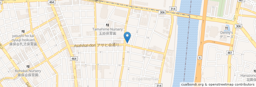 Mapa de ubicacion de 特别护理老人院 en 日本, 东京都/東京都, 台東区.
