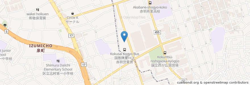 Mapa de ubicacion de 社会福祉法人武尊会　特別養護老人ホーム西が丘園 en Japón, Tokio, Itabashi, Kita.