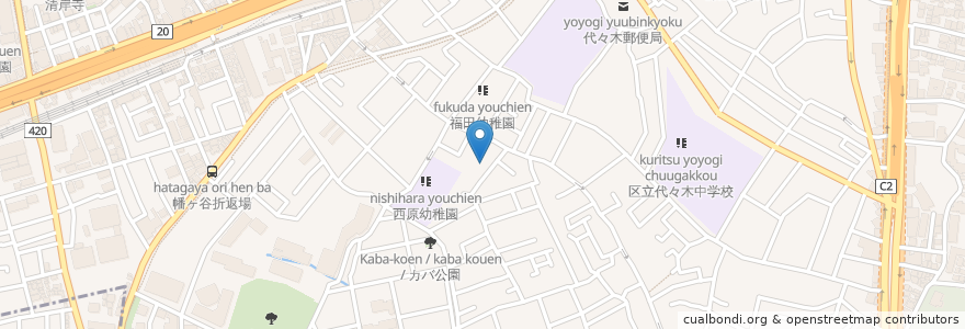 Mapa de ubicacion de 社会福祉法人武蔵野療園 渋谷区けやきの苑・西原 en Япония, Токио, Сибуя.