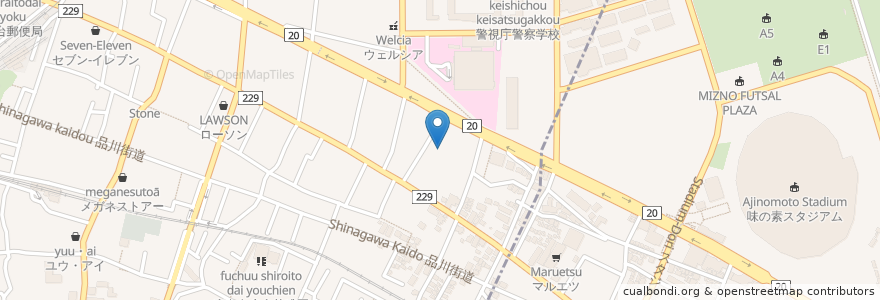 Mapa de ubicacion de 社会福祉法人社会福祉サービスネットワーク協会　たちばなの園白糸台 en Japón, Tokio, Fuchu, Chofu.