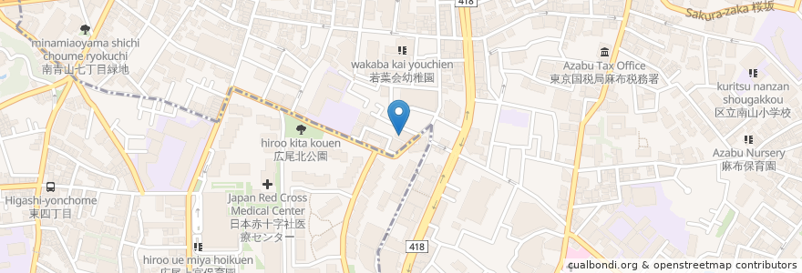 Mapa de ubicacion de 社会福祉法人鈴の音会　特別養護老人ホームベル en ژاپن, 東京都, 港区, 広尾.