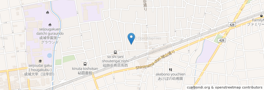 Mapa de ubicacion de 祖師谷地区会館 en Japan, Tokyo, Setagaya.