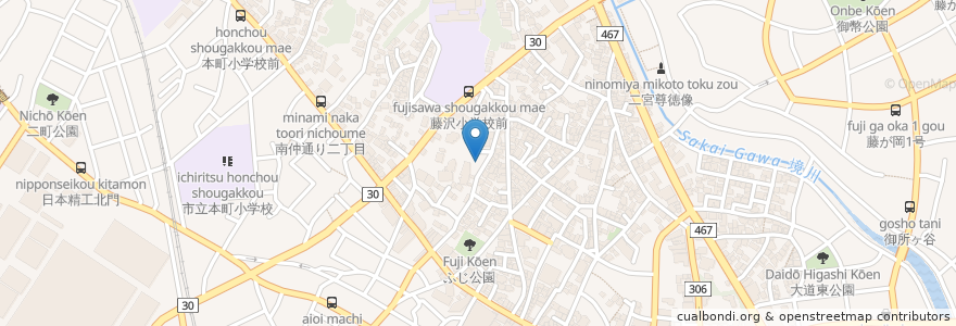 Mapa de ubicacion de 神奈川県聴覚障害者福祉センター en Япония, Канагава, Фулзисава.