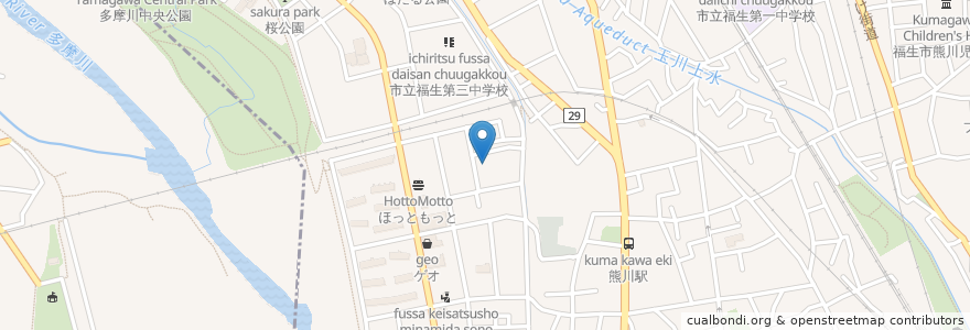 Mapa de ubicacion de 福生市在宅介護総合支援センター en 日本, 東京都, 福生市.