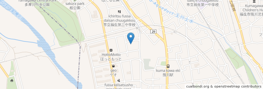 Mapa de ubicacion de 福生市老人福祉センター en Япония, Токио, Фусса.