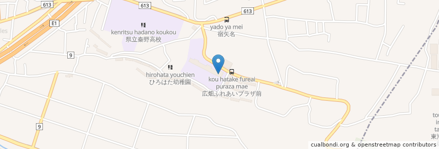 Mapa de ubicacion de 秦野市広畑ふれあいプラザ en 日本, 神奈川県, 平塚市.