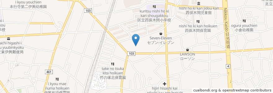 Mapa de ubicacion de 竹の塚ひまわり園 en Giappone, Tokyo, 足立区.