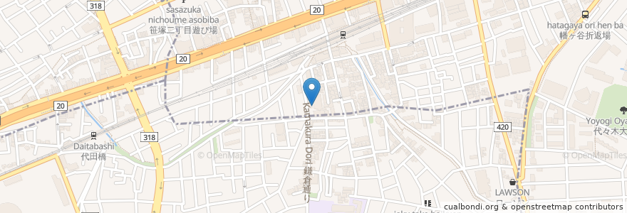 Mapa de ubicacion de 笹塚敬老館 en Japan, Tokyo, Shibuya.