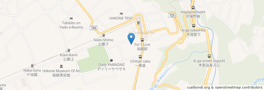 Mapa de ubicacion de 箱根町老人福祉センターやまなみ荘 en Jepun, 神奈川県, 足柄下郡, 箱根町.