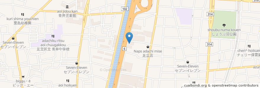 Mapa de ubicacion de 綾瀬ひまわり園 en Japón, Tokio, Adachi.