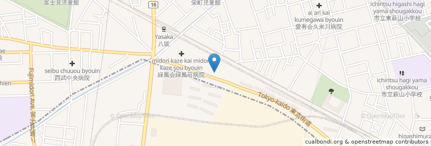 Mapa de ubicacion de 緑風荘在宅介護支援センター en Japão, Tóquio, 東村山市.