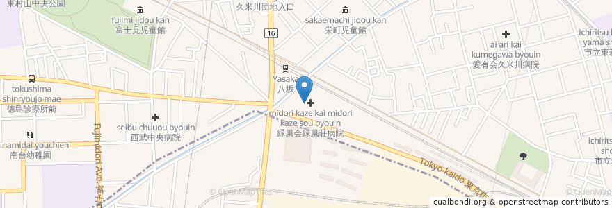 Mapa de ubicacion de 緑風荘病院 en Japan, 東京都, 東村山市.