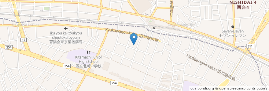 Mapa de ubicacion de 練馬区立北町地区区民館 en Japan, 東京都, 練馬区.