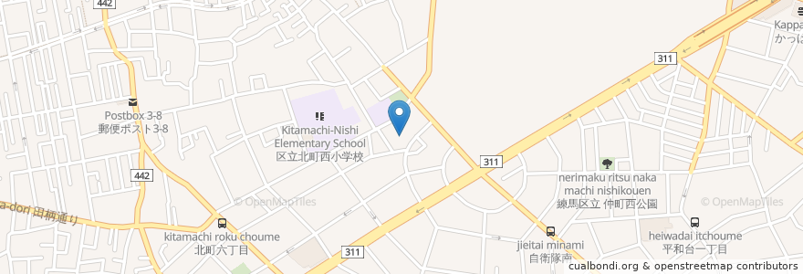 Mapa de ubicacion de 練馬区立北町第二地区区民館 en 日本, 東京都, 練馬区.