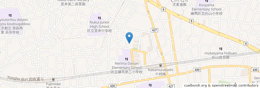 Mapa de ubicacion de 練馬区立貫井地区区民館 en Japan, 東京都, 練馬区.