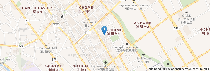Mapa de ubicacion de 羽村市老人福祉館神明苑 en Giappone, Tokyo, 羽村市.