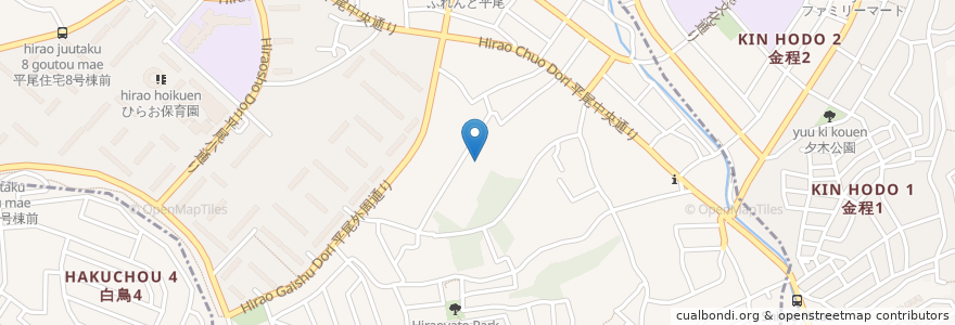 Mapa de ubicacion de 老人介護支援センターひらお苑 en Giappone, Tokyo, 稲城市.