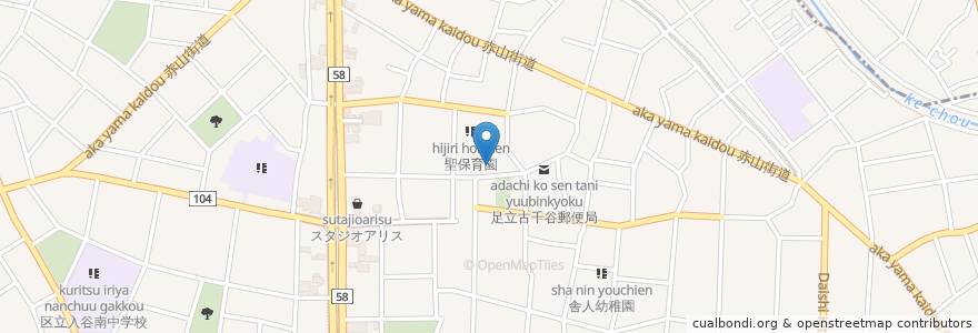 Mapa de ubicacion de 舎人住区センター en Jepun, 東京都, 足立区.