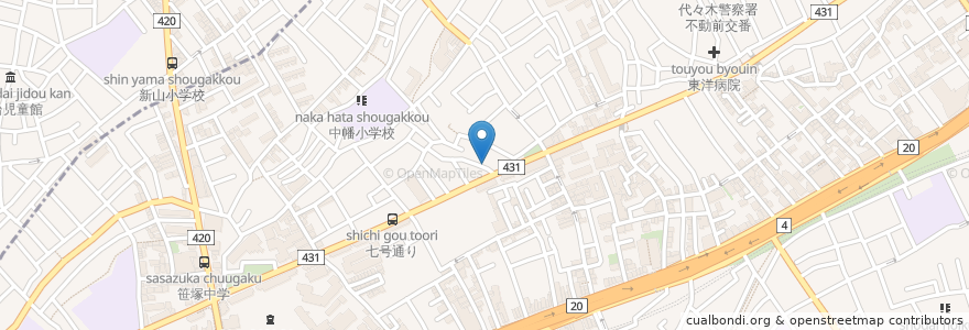 Mapa de ubicacion de 若草寮 en Япония, Токио, Сибуя.