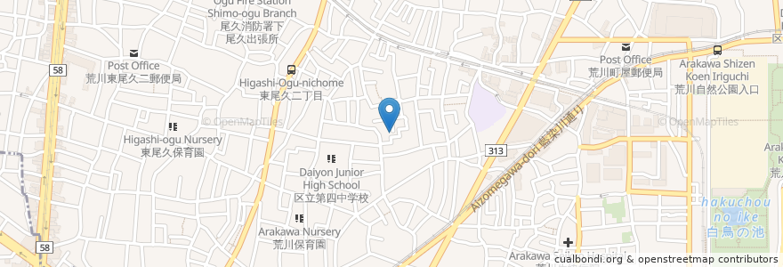 Mapa de ubicacion de 荒川六丁目ひろば館 en Japon, Tokyo.