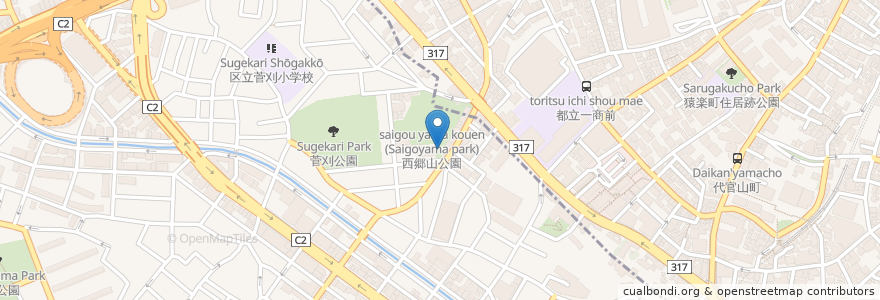 Mapa de ubicacion de 菅刈老人いこいの家 en 日本, 东京都/東京都, 目黒区.