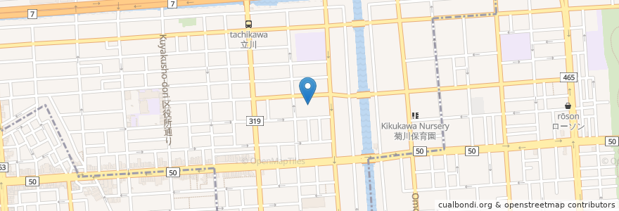Mapa de ubicacion de 菊川分室長寿室 en 日本, 东京都/東京都, 江東区, 墨田区.