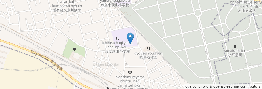 Mapa de ubicacion de 萩山第一児童遊園 en Japonya, 東京都, 東村山市.